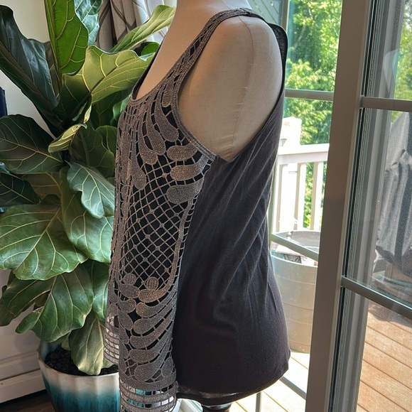 Express Grey/Silver Embellished Women's Tank Top- Size Medium - Picture 5 of 8